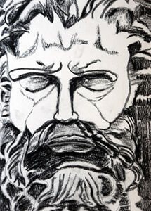 Old Man, 2020, 15cm x 20.5cm, charcoal pencil