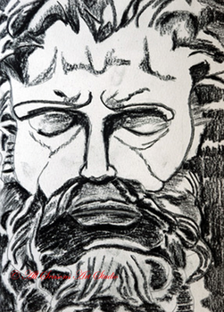 Old Man, 2020, 15cm x 205cm, charcoal pencil