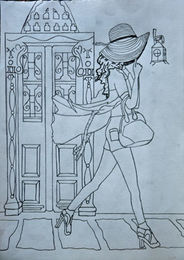 One Fine Day, 8in x 12in, pens