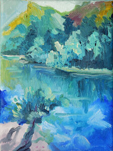 Over the Pond, 2021, 18cm x 24cm, oil
