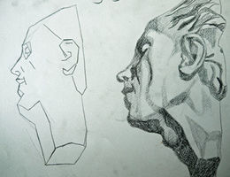 Plate 1,39. 9in x 12.5in, charcoal pencil