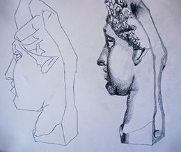Plate 1,45. 9in x 12.5in, charcoal pencil