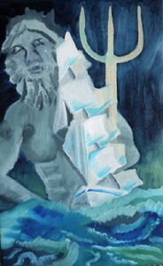 Posiedon, 35.5cm x 56cm, oil