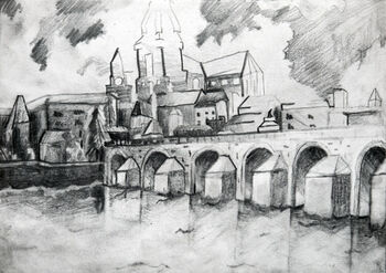 Prague, 2020, 15cm x 20.5cm, mixed media