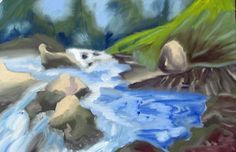 Rapid Run, oil on arches paper, 38cm x 56cm