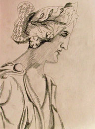 Roman Female, 9in x 12.5in, charcoal pencil