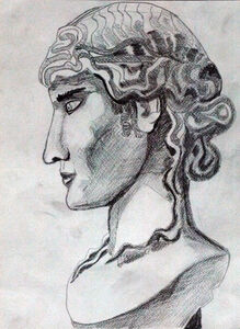 Roman Male, 24cm x 30.5cm, charcoal pencil