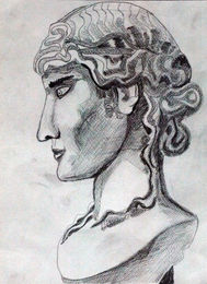 Roman Male, 9in x 12.5in, charcoal pencil