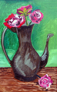 Roses and Jug, 2019, 25.5cm x 40.5cm, oil