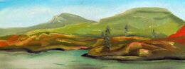 Shehallion, oil on canvas, 30cm x 80cm