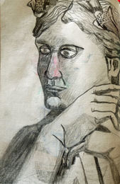 Shephard, 6in x 8in, charcoal pencil