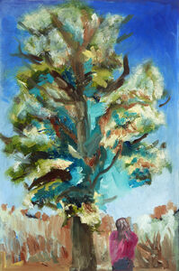 Tall Tree, 17.5cm x 25cm, oil