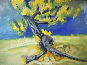 The Agony, 38cm x 56cm, oil