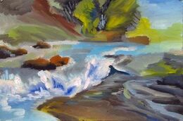 The Depths of Deeside, oil on arches paper, 38cm x 56cm