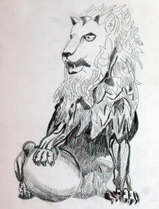 The Lions Share, 21cm x 29.5cm, charcoal pencil
