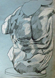 Torso, 9in x 12.5in, charcoal pencils