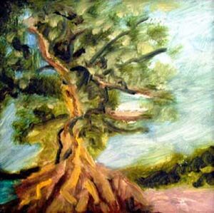 Tropical Tree, 2013, 20cm x 20cm, oil