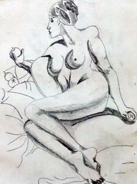 Venus 01, 9in x 12.5in, charcoal pencil