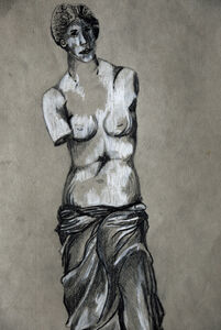 Venus De Milo, 2021, 24cm x 30.5cm, charcoal pencils