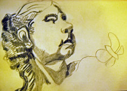 Young Girl, 6in x 8in, charcoal pencil