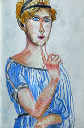 Young Lady, 6in x 8in, coloured pencils