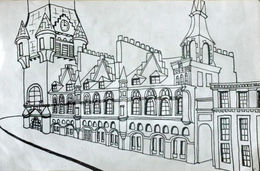aberdeen sheriff court, pen, 8in x 12in