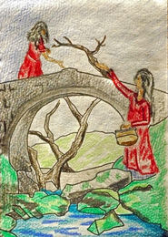 childhood, coloured pencils, 6in x 8in
