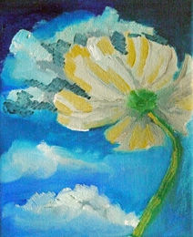 Icelandic poppy, oil on canvas, 18cm x 24cm