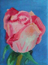 pink rose, oil on canvas, 18cm x 24cm
