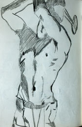 sargent 01 6in x 8in, charcoal pencil