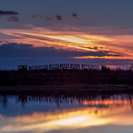 1069-Sky Train Golden Sunset Lough Boora Discovery Park Offaly