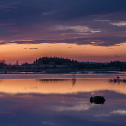 1077-Sky and Lake sunrise Tumduff Lough Boora Parklands Offaly Ireland