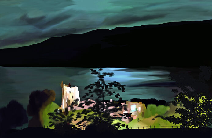 9 Urquhart Castle, Loch Ness, by Moonlight
