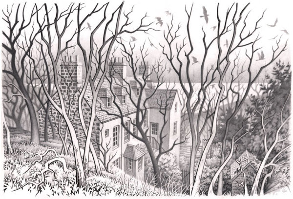 Plas Carreg / Pencil and ink
