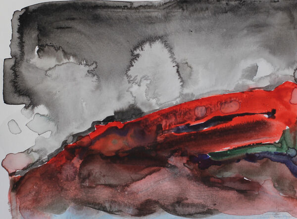 Night red Rocken Warecolour on Paper 2022