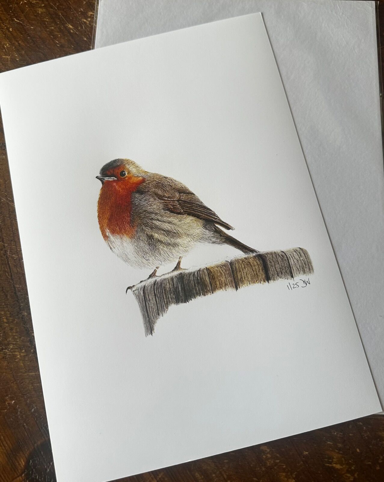 Snowy Robin Giclee Print