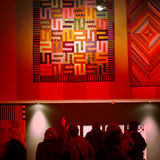 Pointing at Kaffe Fassett colours, London