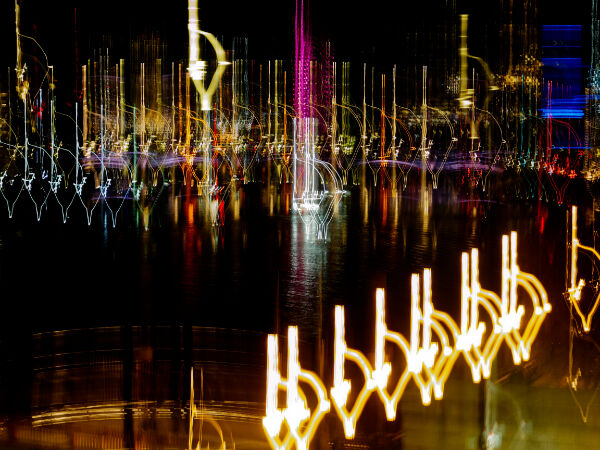 London Eye at night with ICM