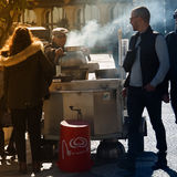 Roasted chestnuts and customers, Cascais