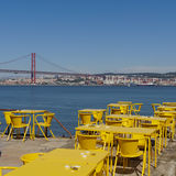 Yellow tables and chairs