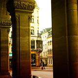 Man with red suitcase