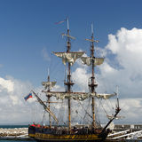 Tall ship with clouds