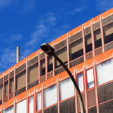 Orange building with blue sky