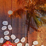 Runes and palm tree