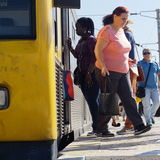 Train with passengers