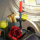 Candle and pistol