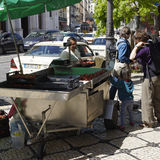 Street vendor with customers