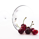 Red cherries and martini glass