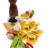 Ravioli with Mangetout