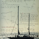 Yacht with navigation notes